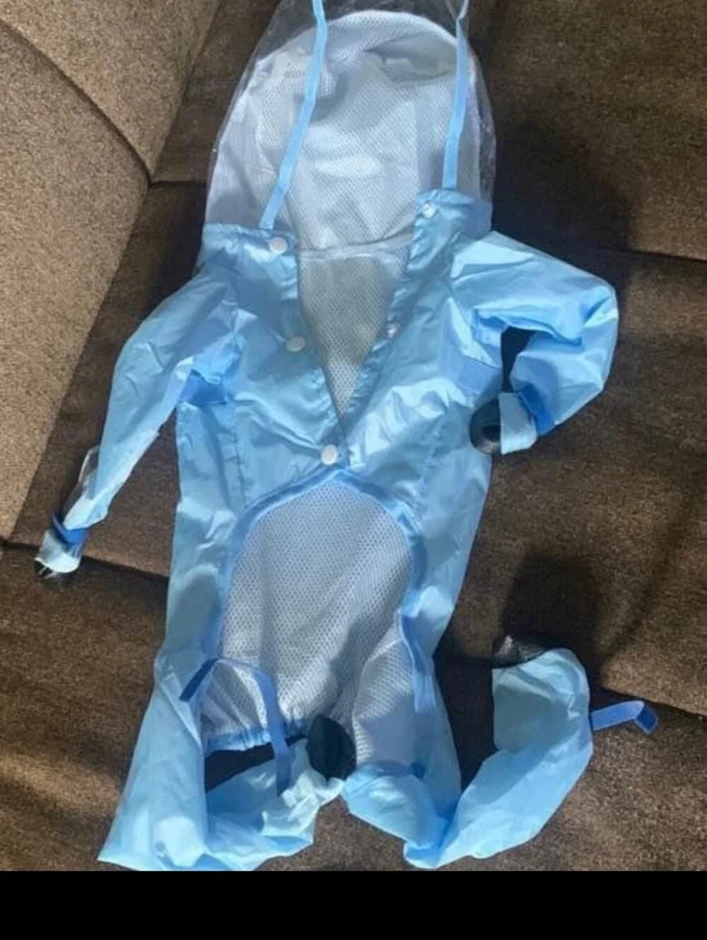 Waterproof Blue Dog Raincoat with Hood and Boots